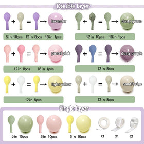 Partycus 5in mist green and blush balloons enhance the garland texture.