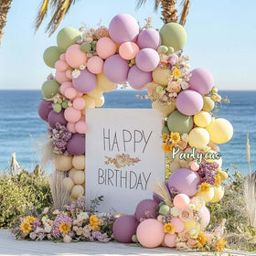 Partycus balloon garland kit includes strip tape and glue for easy setup.