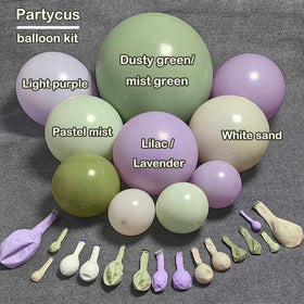 Partycus balloon strip tape, glue dots, and ribbon included for easy garland assembly.