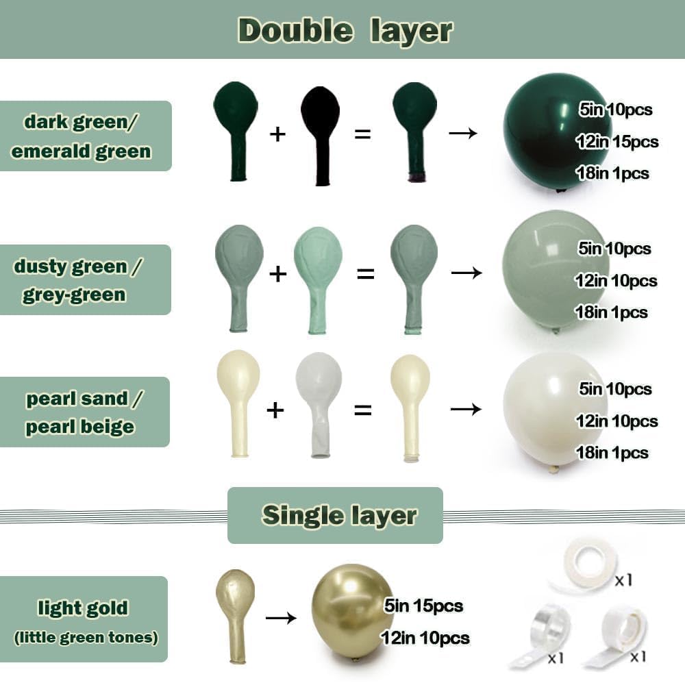Partycus double-stuffed-dark-green-18in balloons for focal statement pieces.