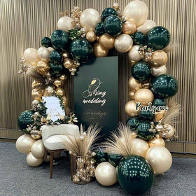 Partycus double-stuffed dark green balloons add depth and premium opacity