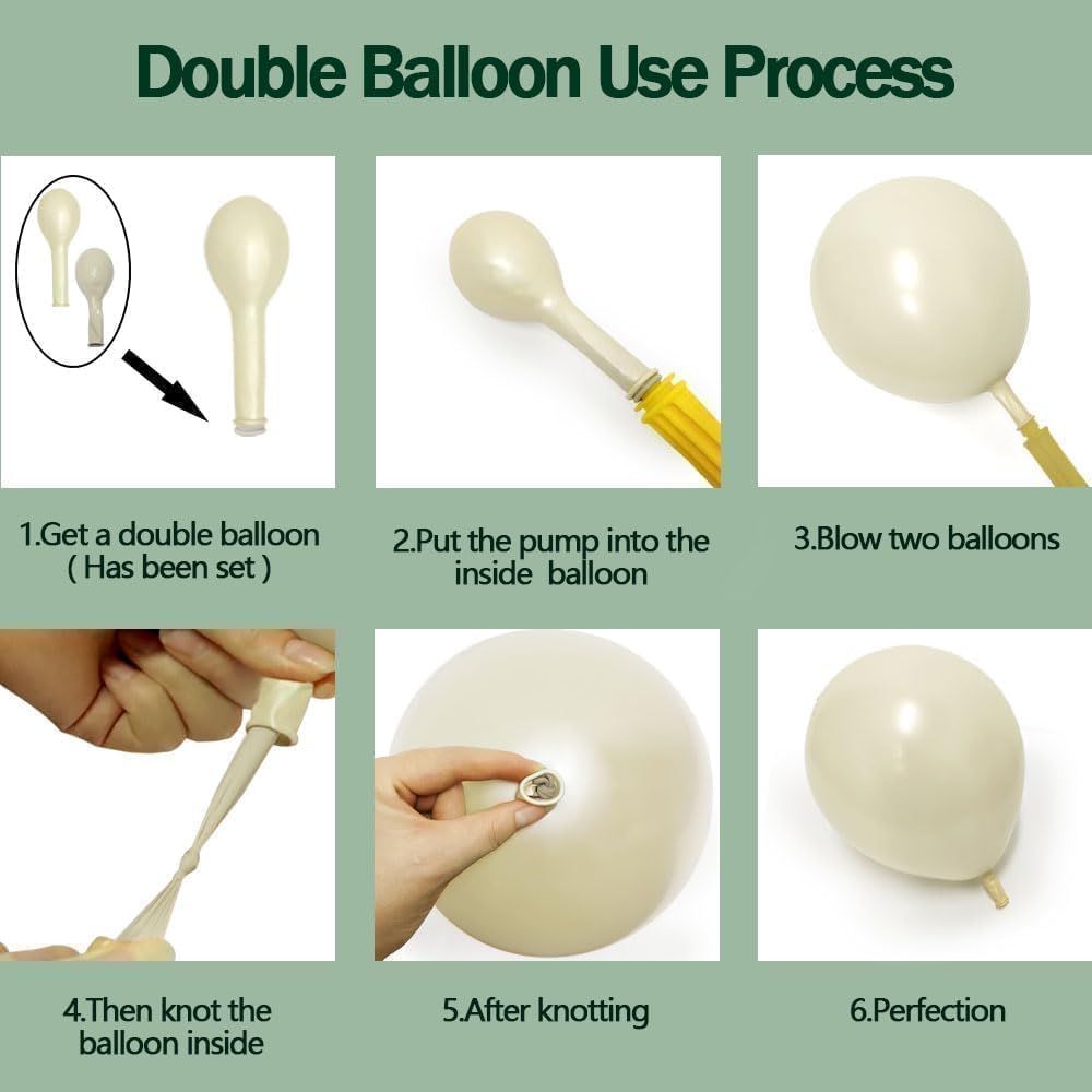 Partycus double-stuffed-pearl-white-sand-5in balloons for romantic contrast.