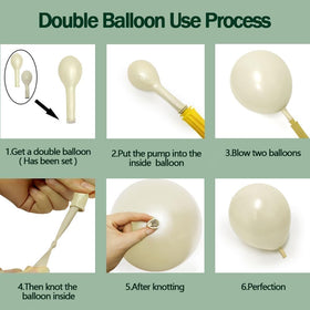 Partycus double-stuffed-pearl-white-sand-5in balloons for romantic contrast.