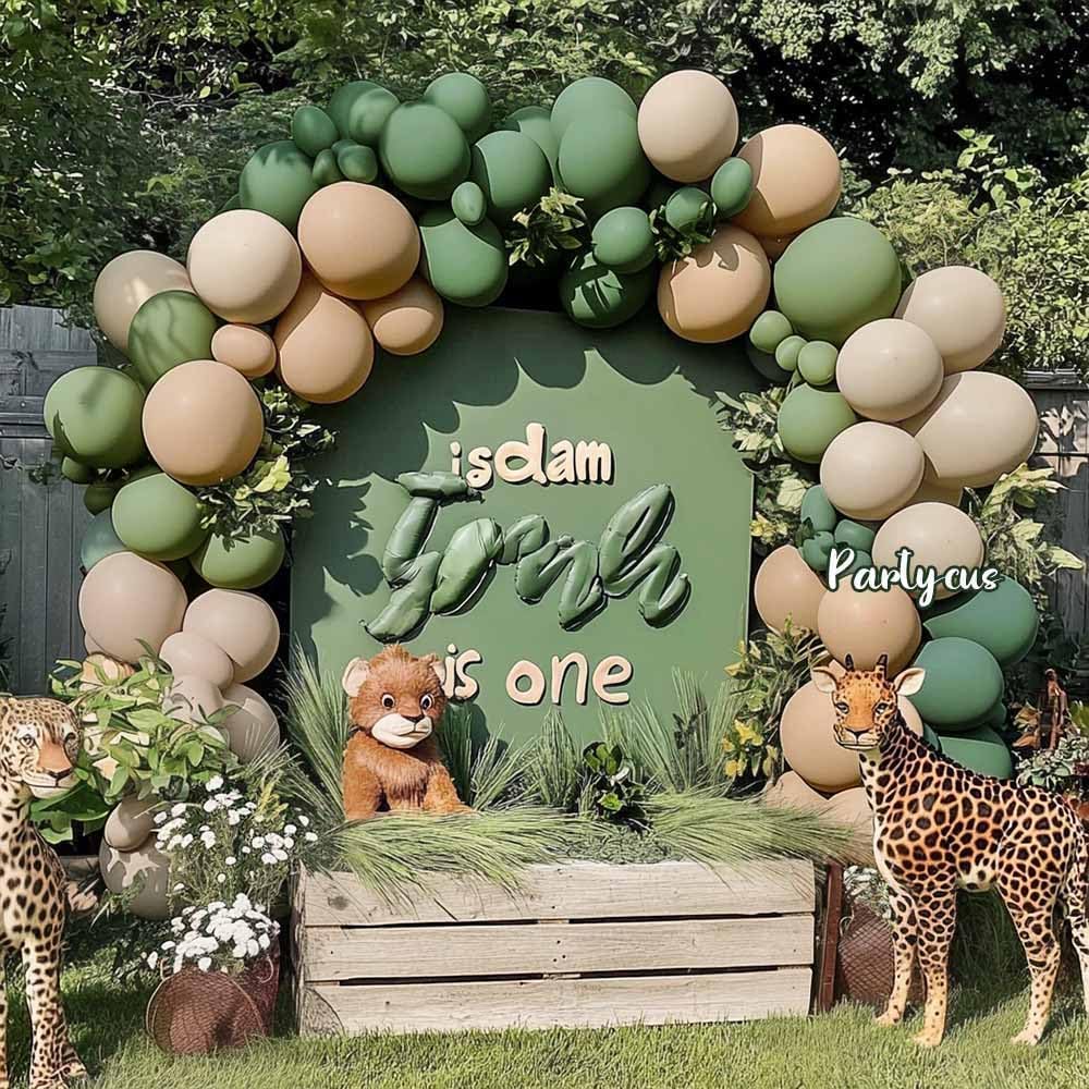 Close-up of Partycus double-stuffed sage green balloons with rich opacity