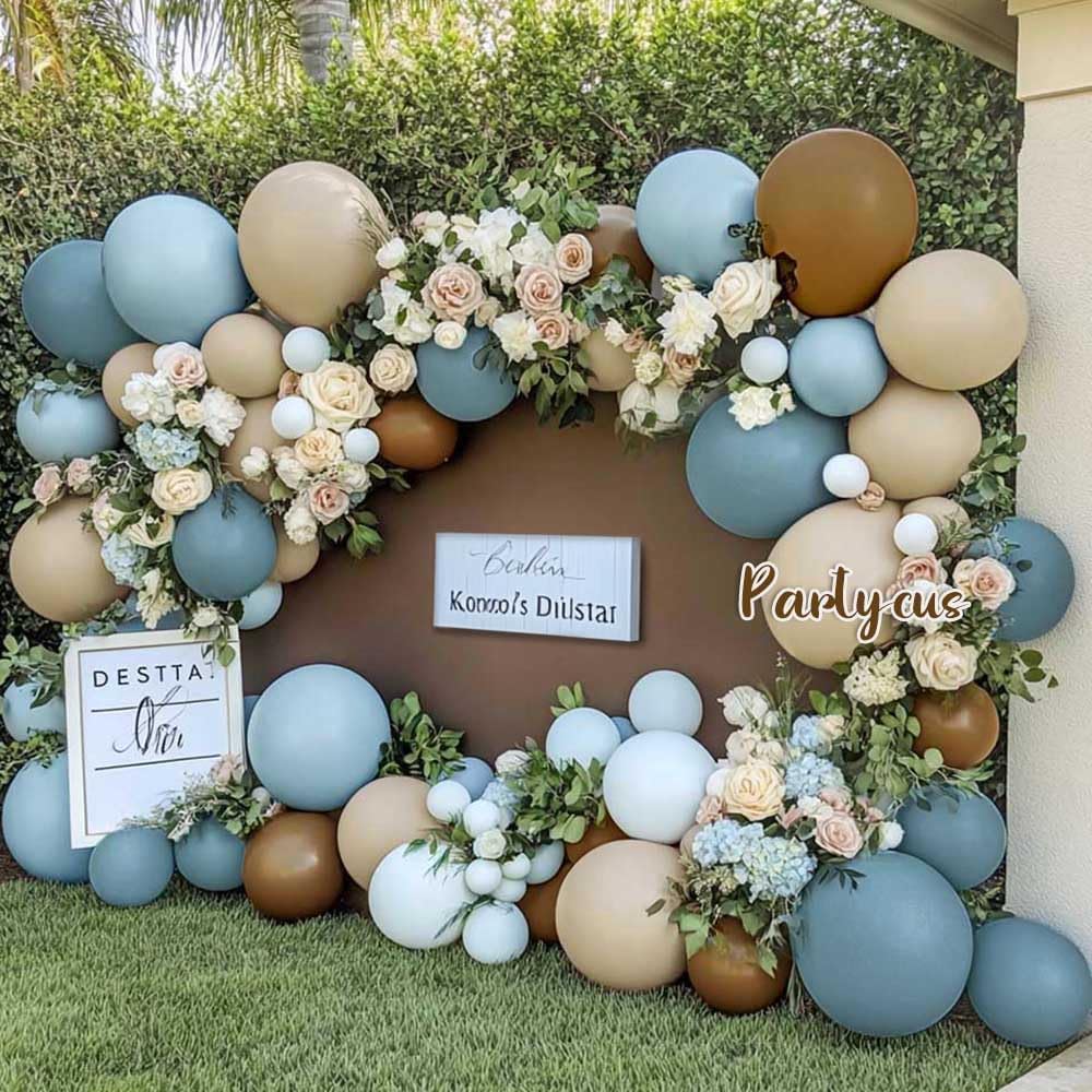Partycus 18 inch balloons create focal points and dimension in a small party arch
