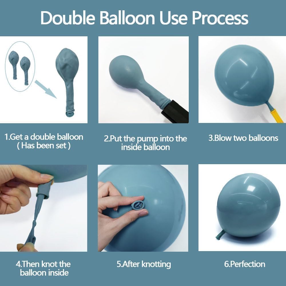 Partycus dusty blue and tan coffee balloons for a cohesive neutral look