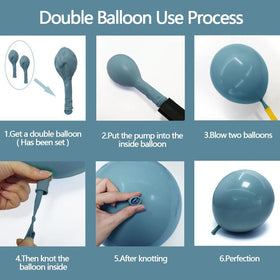 Partycus dusty blue and tan coffee balloons for a cohesive neutral look