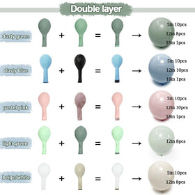 Partycus dusty blue pink green 12-inch balloons shaping the arch