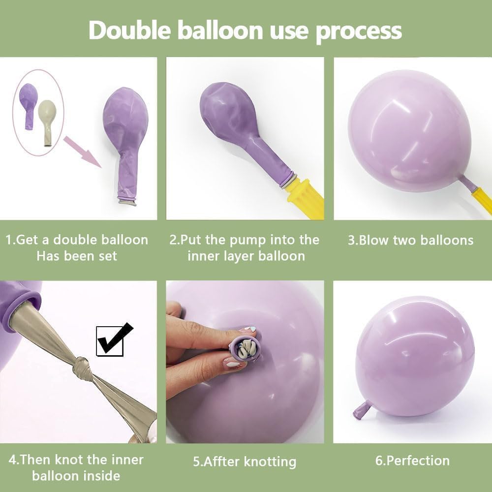 Partycus dusty green lilac and yellow balloons add soft contrast.