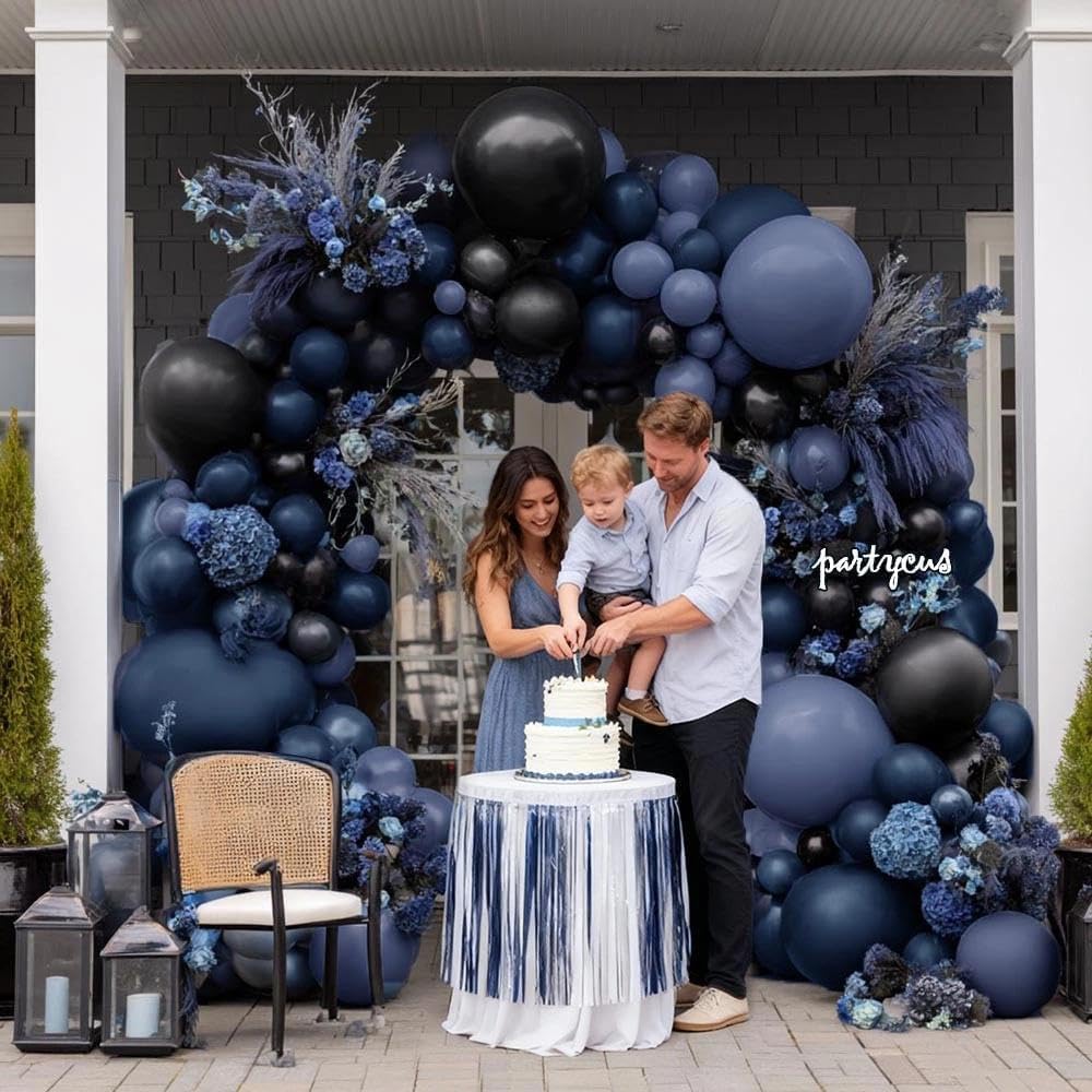 Partycus dusty navy and lavender balloons add elegant contrast for celebrations