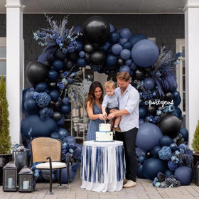 Partycus dusty navy and lavender balloons add elegant contrast for celebrations