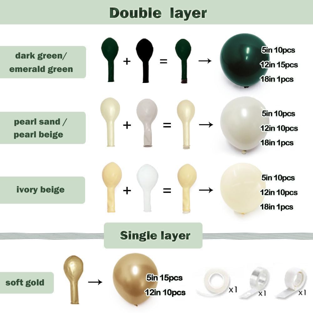 Partycus ivory beige balloons blend warmly with green tones