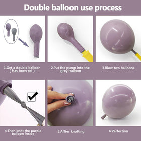 Partycus mauve dusty purple 18-inch balloons adding depth and drama.