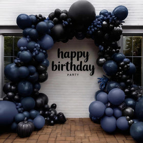 Partycus navy-blue balloon arch kit with double-stuffed balloons for a dramatic entrance