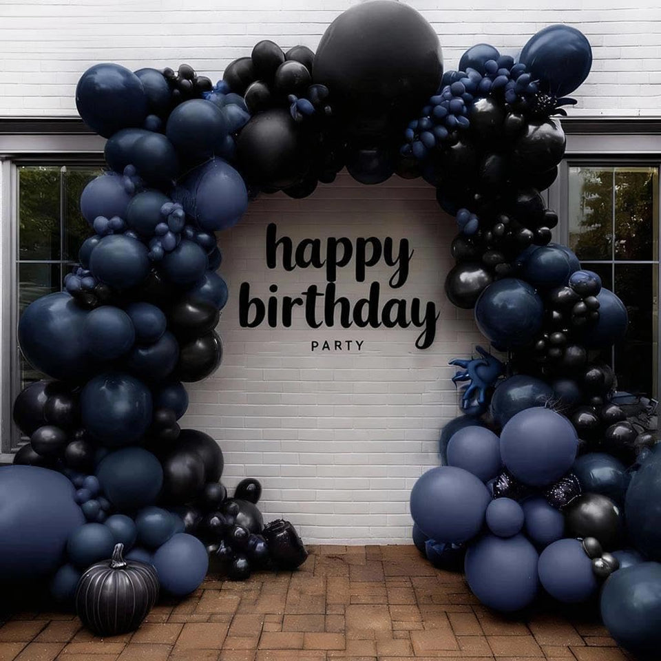 Partycus navy-blue balloon arch kit with double-stuffed balloons for a dramatic entrance