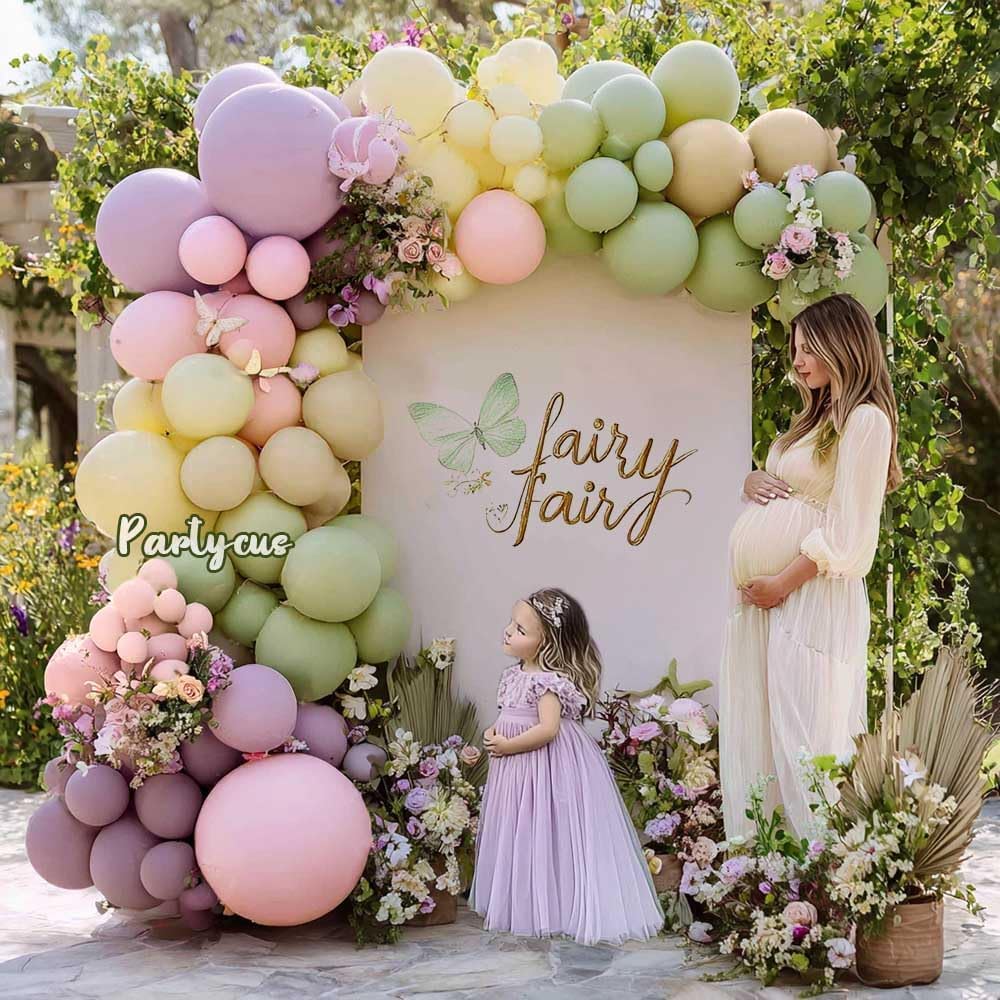 Partycus pastel garland with pink and lilac balloons for wedding or birthday parties.