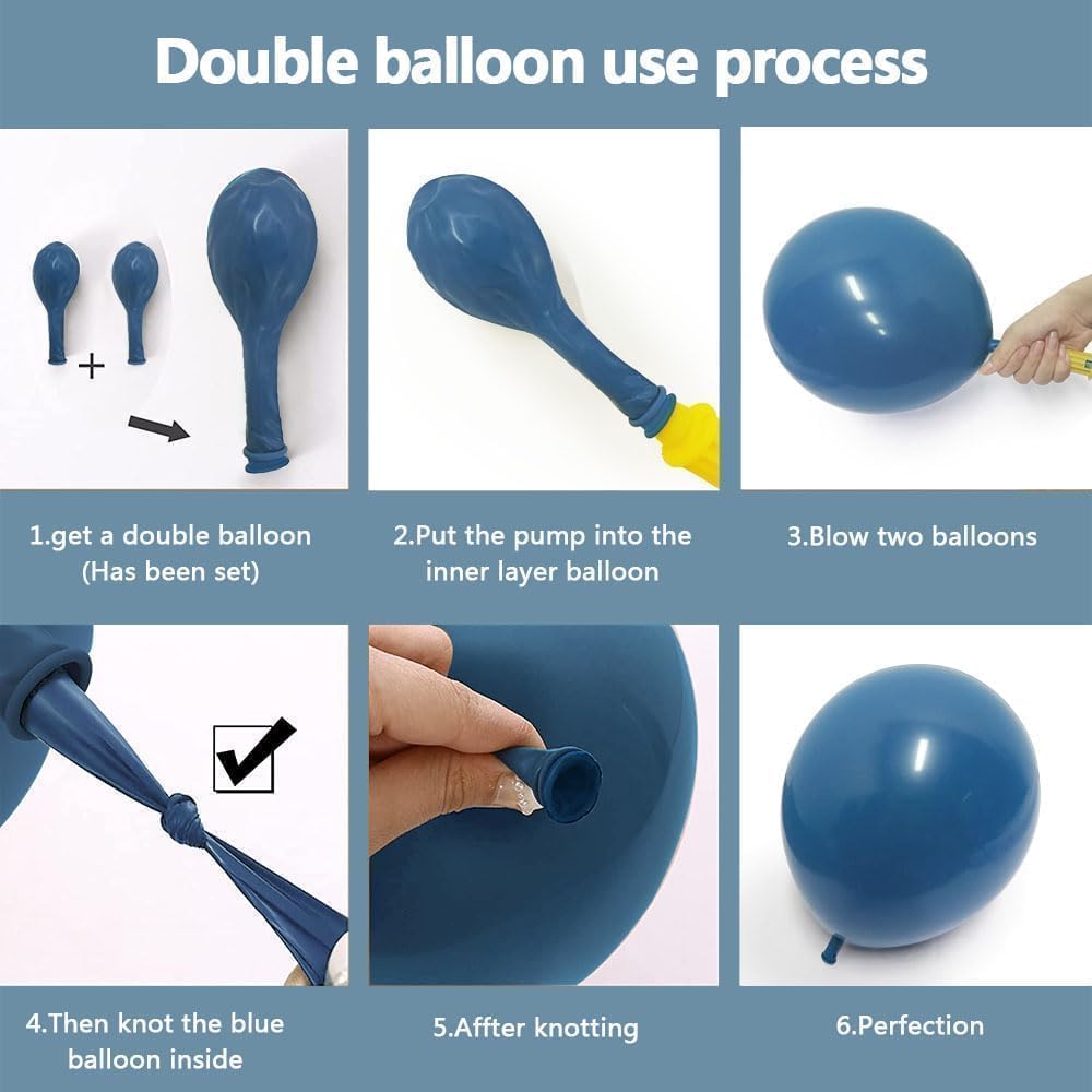 Partycus pastel blue balloons create a soft backdrop for elegant party photos.