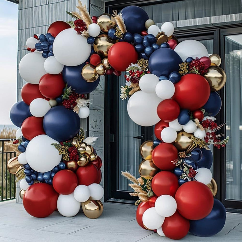 Partycus red white blue balloon arch kit ready for patriotic decor