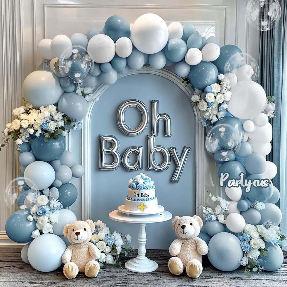 Partycus white 18inch balloon completes the double-stuffed look.