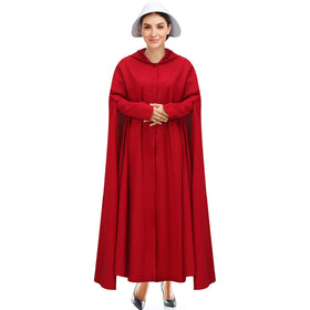 PARTYEVER Handmaid white bonnet with wide brim for authentic Offred cosplay.