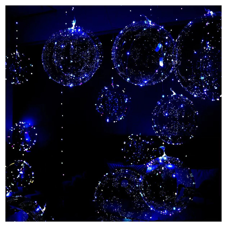 PartyFun4U LED balloons pack 18 with glow for festive decor.