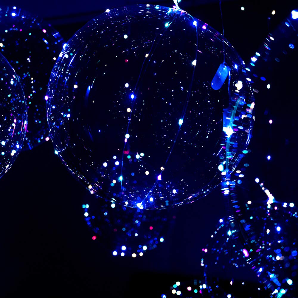 PartyFun4U three meter LED strips lighting balloons vividly.