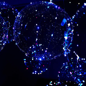 PartyFun4U three meter LED strips lighting balloons vividly.