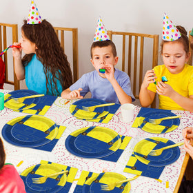Party Greeting yellow cartoon tableware set completes party dining