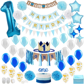 PartyHooman baby boy crown with soft felt for a royal first birthday.