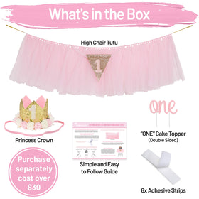 PartyHooman baby pink glitter cake topper detail complements pastel theme