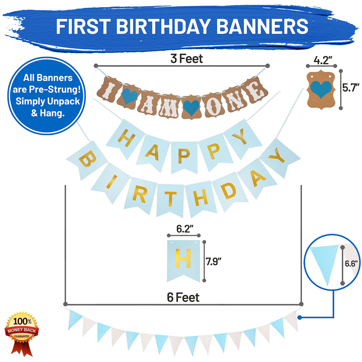 PartyHooman triangle bunting garland adds elegant touches to décor.