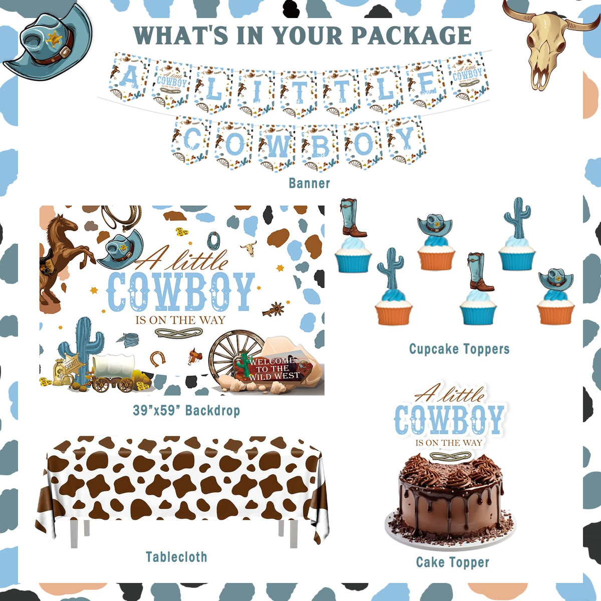 Party Inspo Cowboy Baby Shower Balloon Banner creates a focal rodeo display