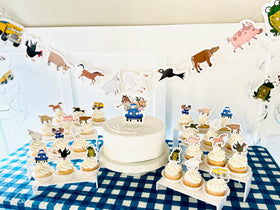 PartyKandy cupcake toppers add farm charm to treats.
