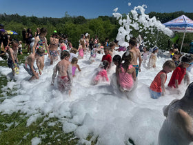 Partymachines family-friendly foam for outdoor events
