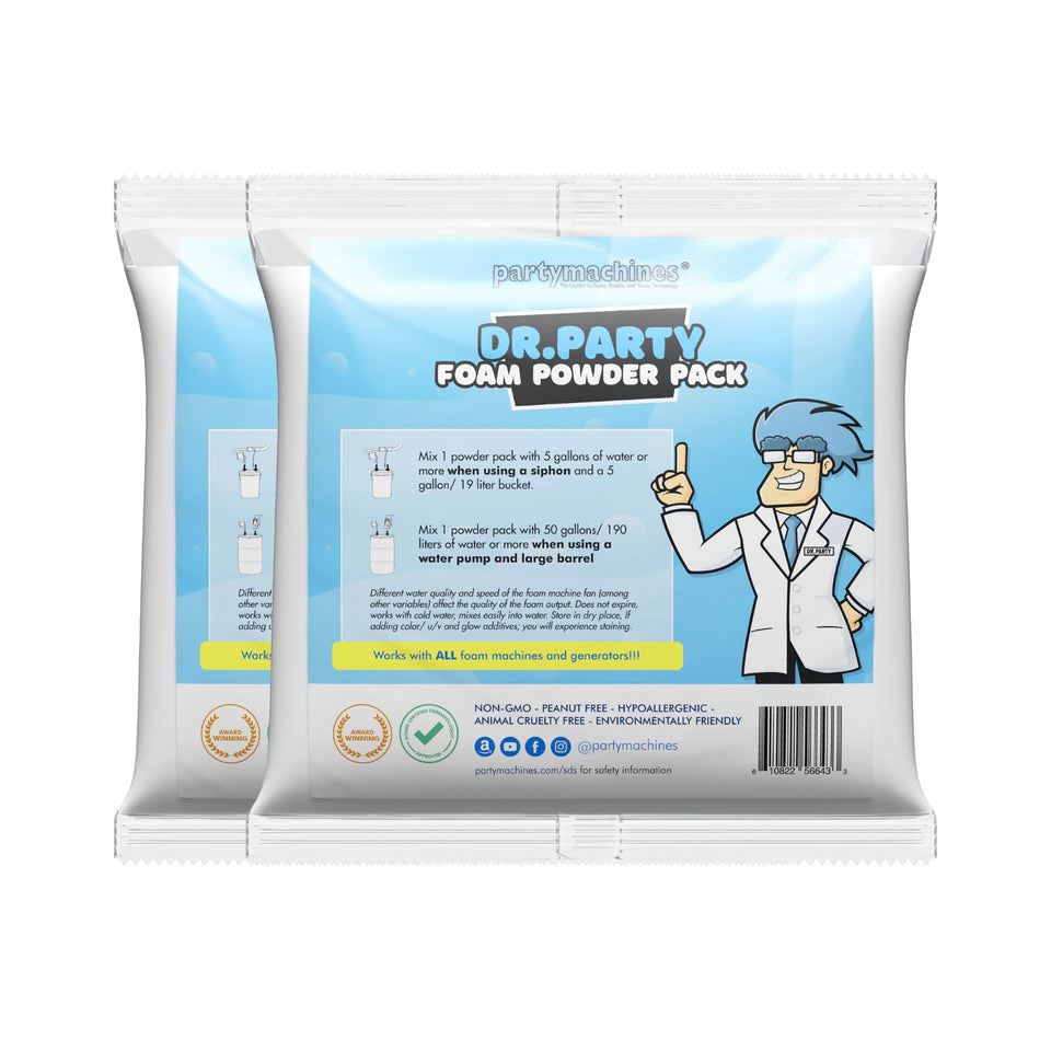 Partymachines foam powder pack 2 setup for quick party foam