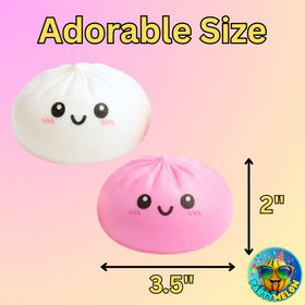 Partymelon pink and white dumpling squishies ready for desk fun.