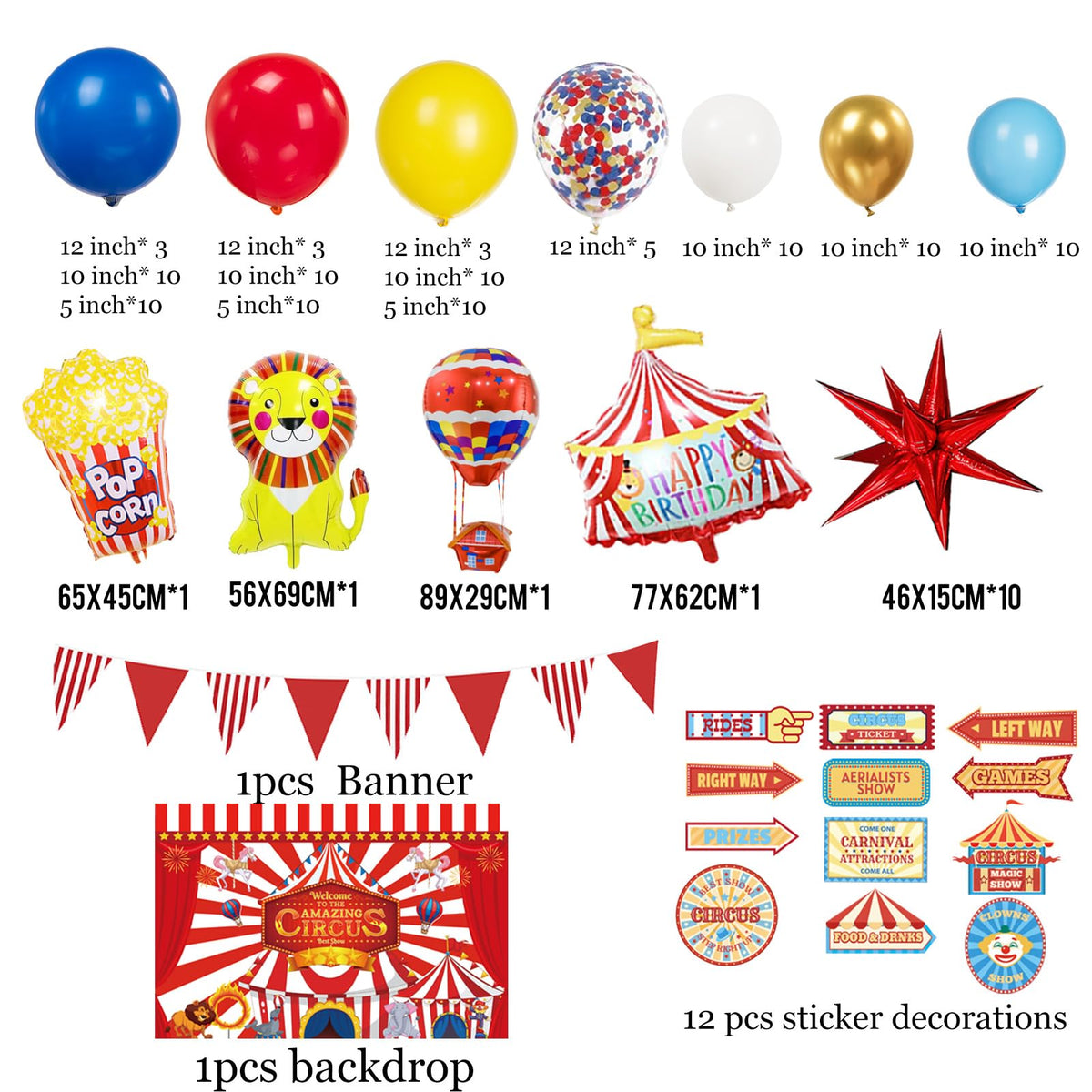 Partymigo carnival sign serves as focal point for the setup.