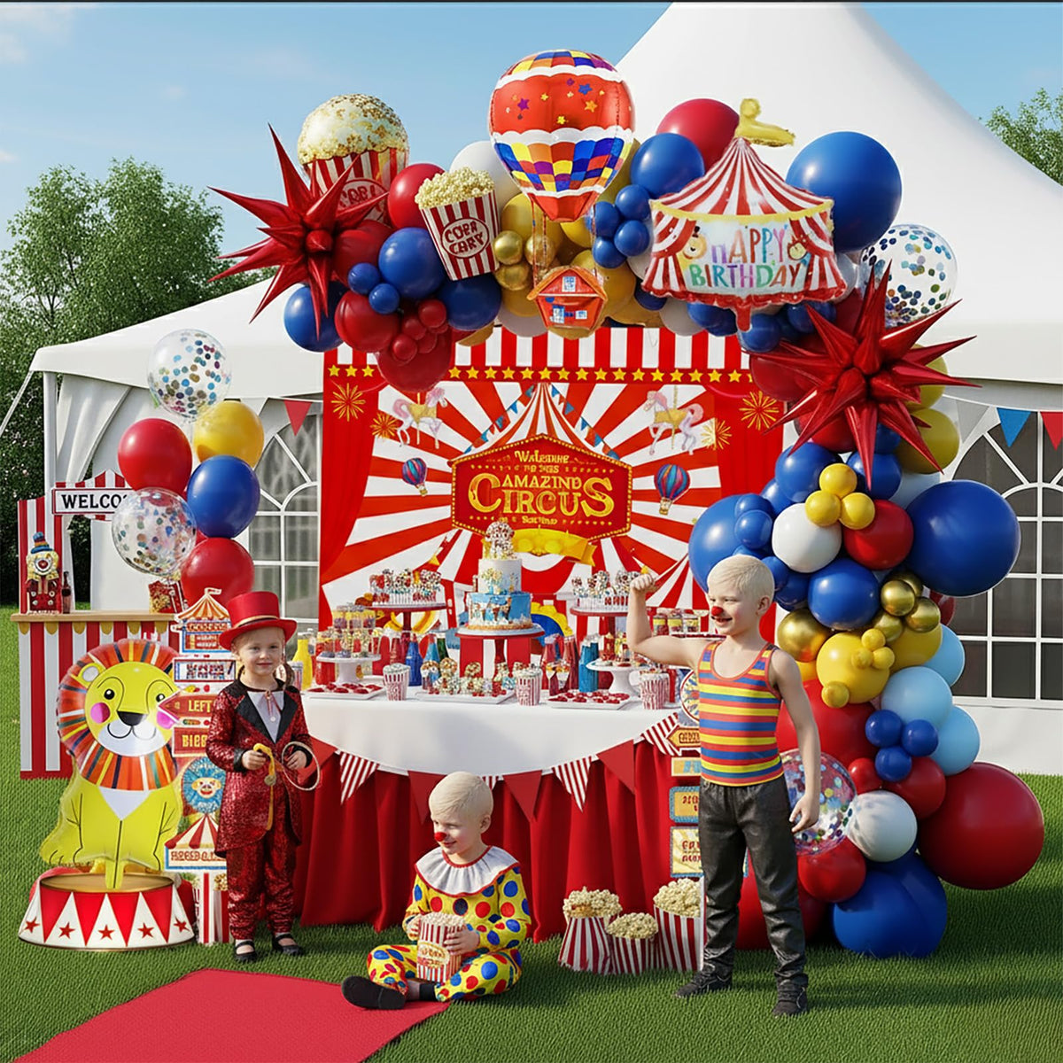 Partymigo confetti balloon adds cheerful detail.