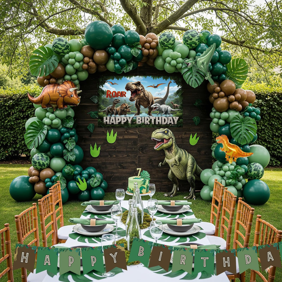 PartyMigo dinosaur footprint stickers guide stylish placements around the space