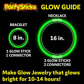 PartySticks connectors with glow sticks for quick necklace and bracelet crafts.