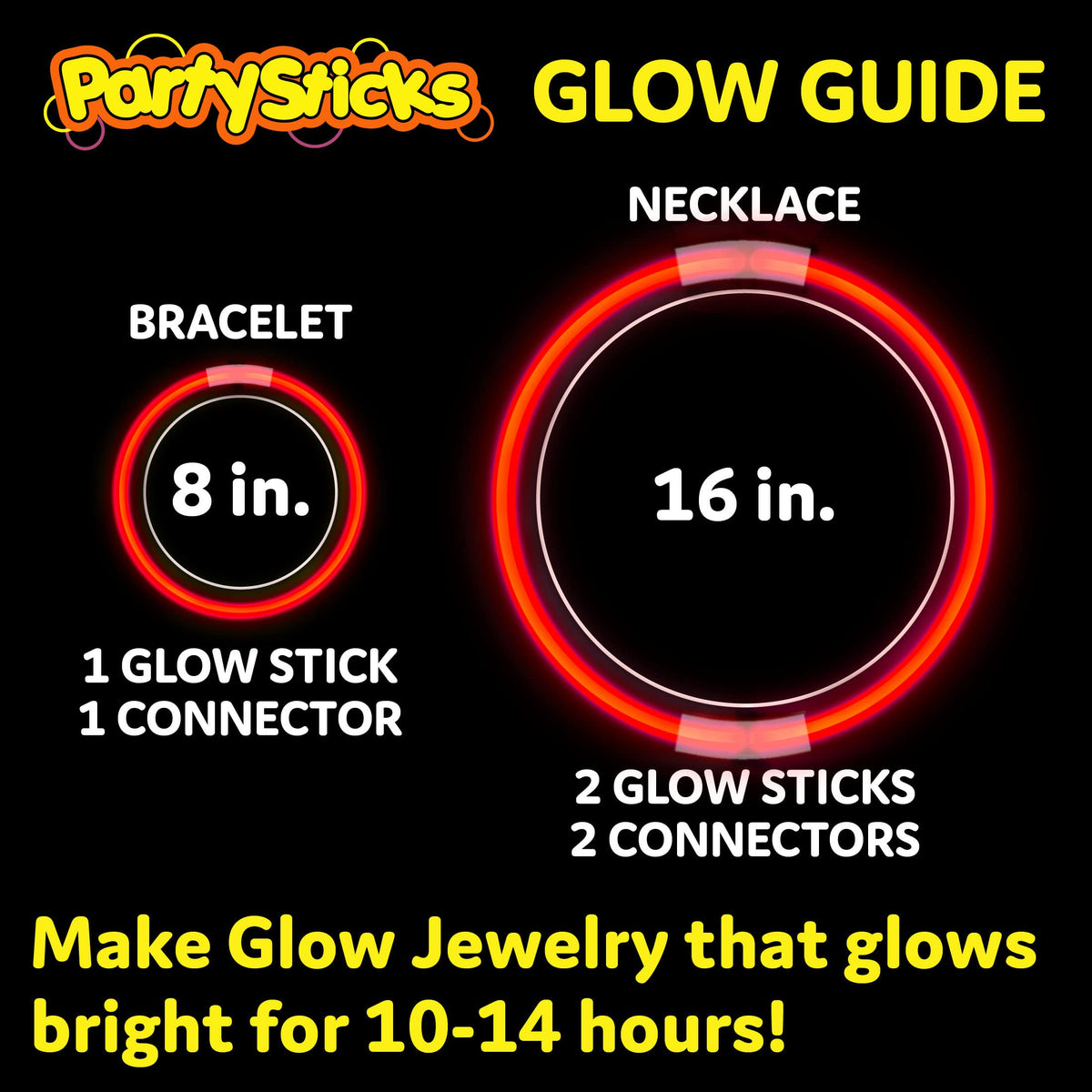 PartySticks connectors enable quick glow accessory setups for bracelets and necklaces