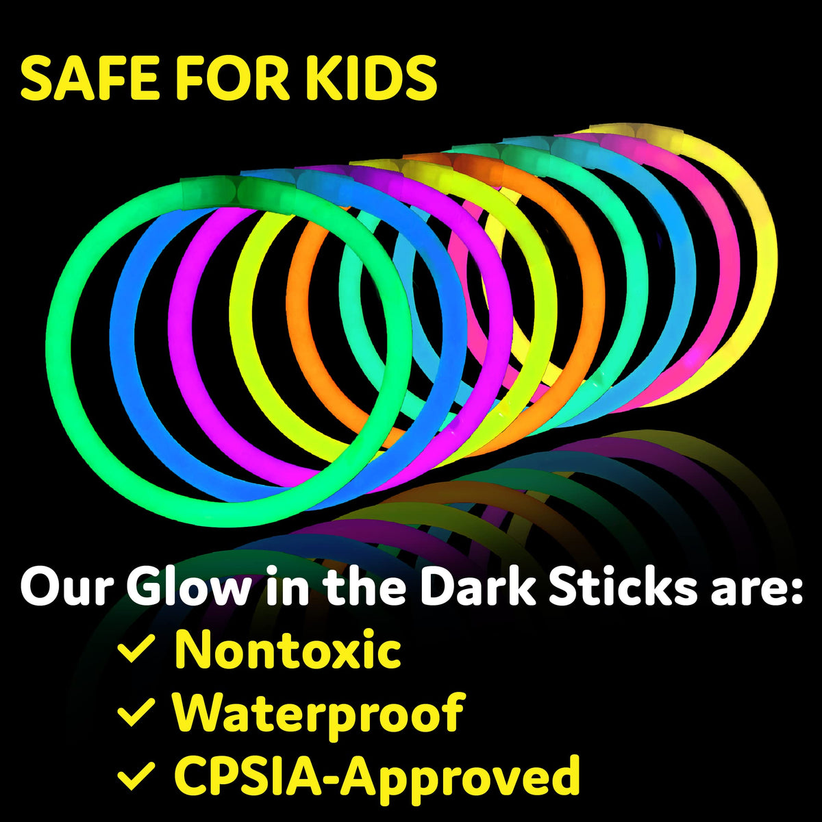 PartySticks multicolor glow sticks for decorations, pool parties, weddings and camping