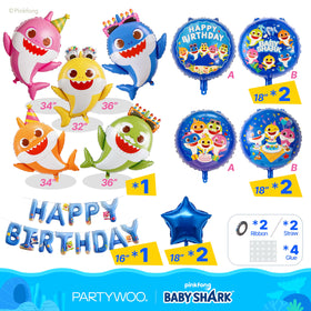 PartyWoo blue Happy Birthday letters clearly spell the celebration message
