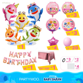 PartyWoo pink round balloons provide a soft backdrop for photos and play