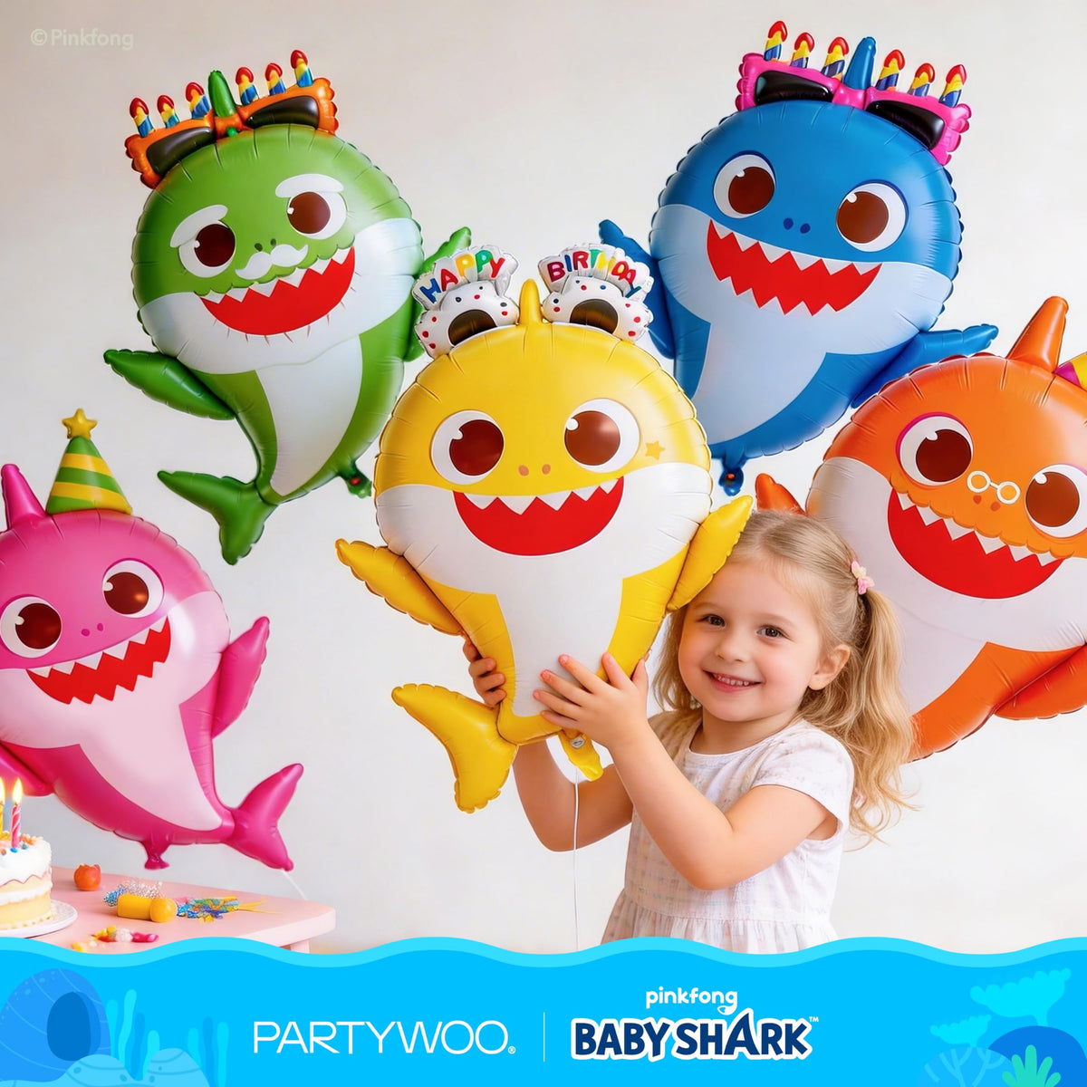 PartyWoo pink star balloons add sparkle to cake tables and decor