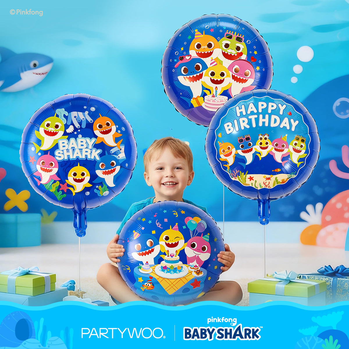 PartyWoo blue star balloons highlight festive accents in decor