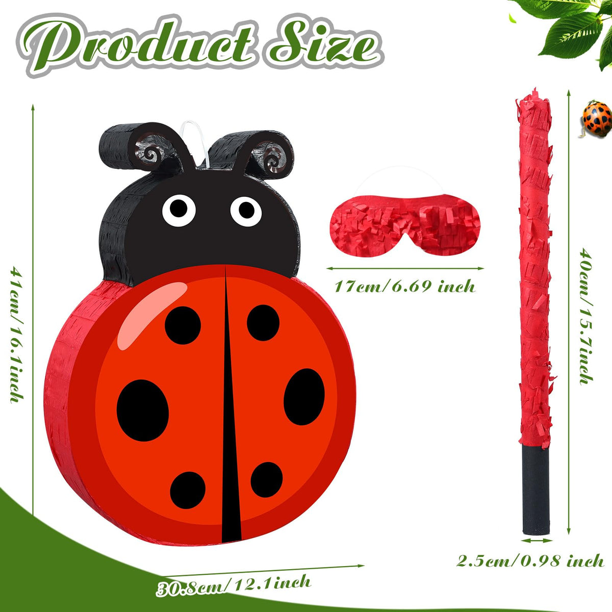 Pasimy Ladybug Pinata interior shows ample space for candy and small gifts