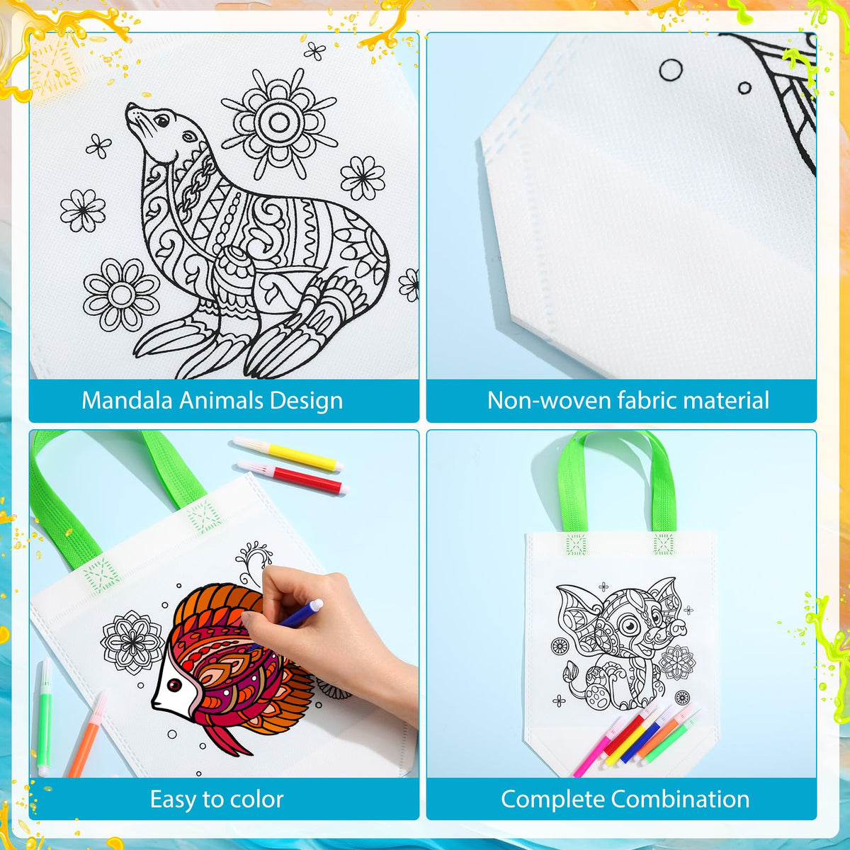 Pasimy mandala animals design closeup highlights intricate patterns for imaginative coloring