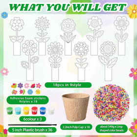 Pasimy paper flower pots with beads for easy DIY decor and keepsakes.
