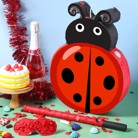 Pasimy red and black confetti bag enhances surprise burst